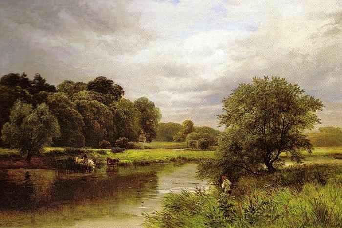 unknow artist Fishing on the Trent  by George Turner. oil painting picture